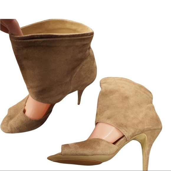 Eden Shoes sz 39 US 9 tan suede open toe heeled shooties - Picture 7 of 15